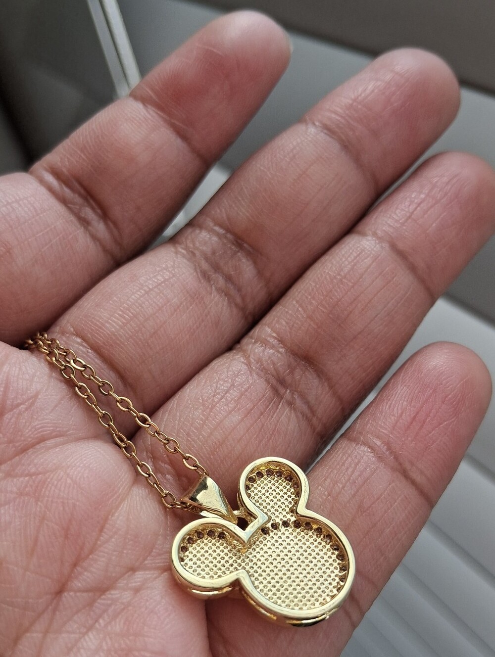 Gold-Tone Mouse Pendant Stainless Steel Necklace - Picture 5 of 9